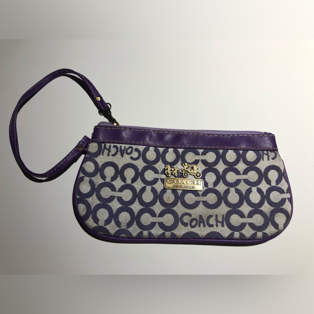 Coach Wristlet Wallet Purple Monogram